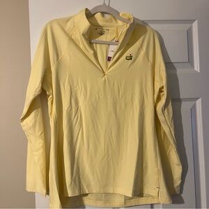NWT Sz L Magnolia Lane Tech Soft Yellow Quarter-Zip Pullover from The Masters